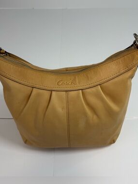 Coach Tan Leather Shoulder Bag hobo bag y2k